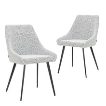 Black & White Amiel Boucl&eacute; Dining Chairs (Set of 2)