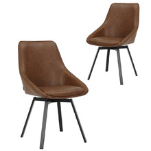 Nemo Swivel Faux Leather Dining Chairs (Set of 2)