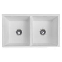 Ontario 780mm White Double Bowl Granite Kitchen Sink