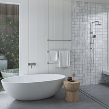 Rosa 200m Square Gooseneck Twin Shower