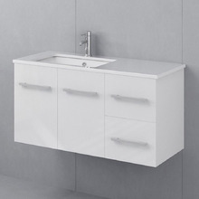 Hudson 900mm Gloss White Wall Hung Single Vanity