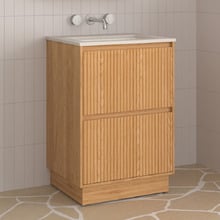 Stratford 600mm Natural Ash Woodgrain Freestanding Vanity