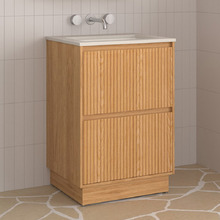 Stratford 600mm Woodgrain Light Wood Freestanding Vanity