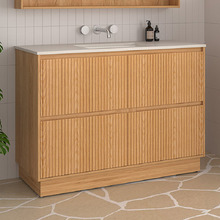 Stratford 1200mm Natural Ash Woodgrain Freestanding Vanity