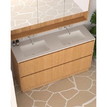 Stratford 1500mm Light Wood Freestanding Double Vanity