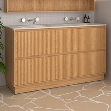 Stratford 1500mm Light Wood Freestanding Double Vanity