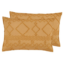 Caramel Cleverpolly Tufted Microfibre Standard Pillowcases (Set of 2)