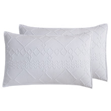 White Cleverpolly Tufted Microfibre Standard Pillowcases (Set of 2)