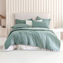 Seafoam Brett Vintage Washed Microfibre Quilt Cover Set