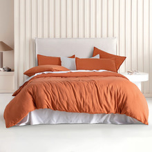 Terracotta Brett Vintage Washed Microfibre Quilt Cover Set