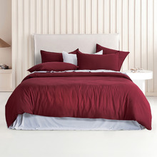 Burgundy Brett Vintage Washed Microfibre Quilt Cover Set