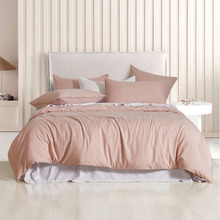 Pink Brett Vintage Washed Microfibre Quilt Cover Set