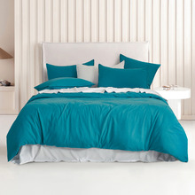 Teal Brett Vintage Washed Microfibre Quilt Cover Set