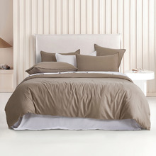 Truffle Brett Vintage Washed Microfibre Quilt Cover Set