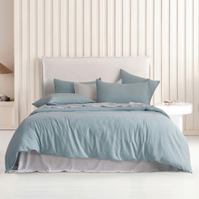 Blue Brett Vintage Washed Microfibre Quilt Cover Set