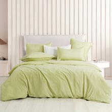 Lemon Brett Vintage Washed Microfibre Quilt Cover Set