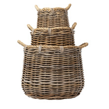 3 Piece Cabo Elliptical Rattan Basket Set