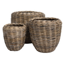 3 Piece Bacaro Elliptical Rattan Basket Set