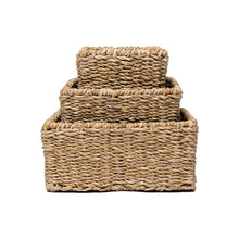 3 Piece Newbury Rectangular Seagrass Basket Set