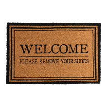 Black Oxford Welcome Shoes Coir Doormat