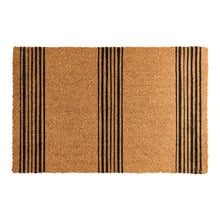 Black Ticking Three Stripe Coir Doormat