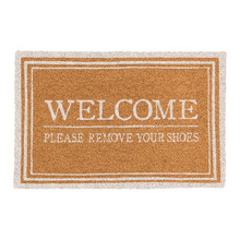 Ivory Oxford Welcome Shoes Coir Doormat