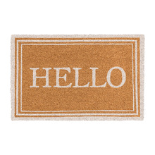 Ivory Oxford Hello Coir Doormat