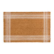 Ivory Ticking Criss-Cross Coir Doormat
