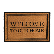 Black Oxford Welcome Home Coir Doormat