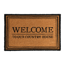 Black Oxford Welcome Country Coir Doormat
