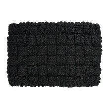 Black Maine Hand-Knotted Coir Doormat