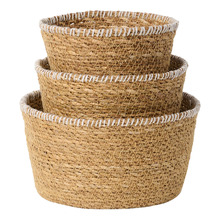 3 Piece Stitch Seagrass Basket Set