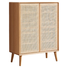 Alie 5 Shelf American Oak Wood Shoe Cabinet
