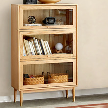 Baros 3 Shelf Oak Wood Display Cabinet
