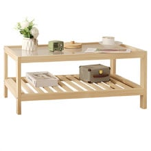 Darcy Rectangular Pine Wood & Glass Coffee Table
