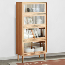 Beatrice 4 Door American Oak Wood Bookcase