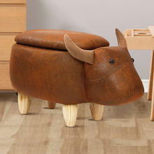 Kids' Cow Ottoman Bench with Storage