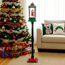 Dale Santa with Reindeer LED Christmas Lamp Post