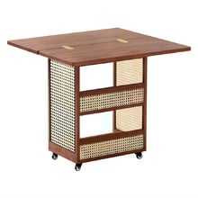 Harlow Foldable Bamboo Kitchen Trolley