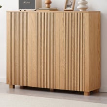Corbin 3 Door Oak Wood Shoe Cabinet