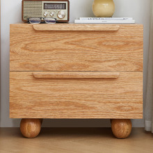 Tevy American Oak Wood Bedside Table