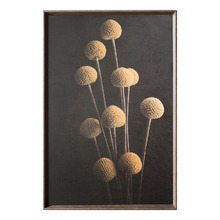 Craspedia Floral Stem Framed Paper Print Wall Art