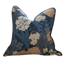 Midnight Bloom Cotton Cushion Cover