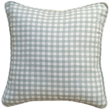 Green & White Checkered Cotton-Blend Cushion Cover