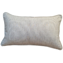 Grey Pinstripe Cotton-Blend Lumbar Cushion Cover
