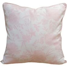 Pink Floral Cotton-Blend Cushion Cover