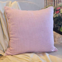 Pink Gingham Zayan Cotton Cushion Cover