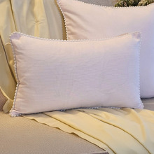 Pink Pinstripe Aadhya Cotton Lumbar Cushion Cover