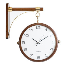 Ixia Walnut Wood Double Sided Wall Clock