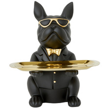 Bulldog with Rectangular Tray Statue